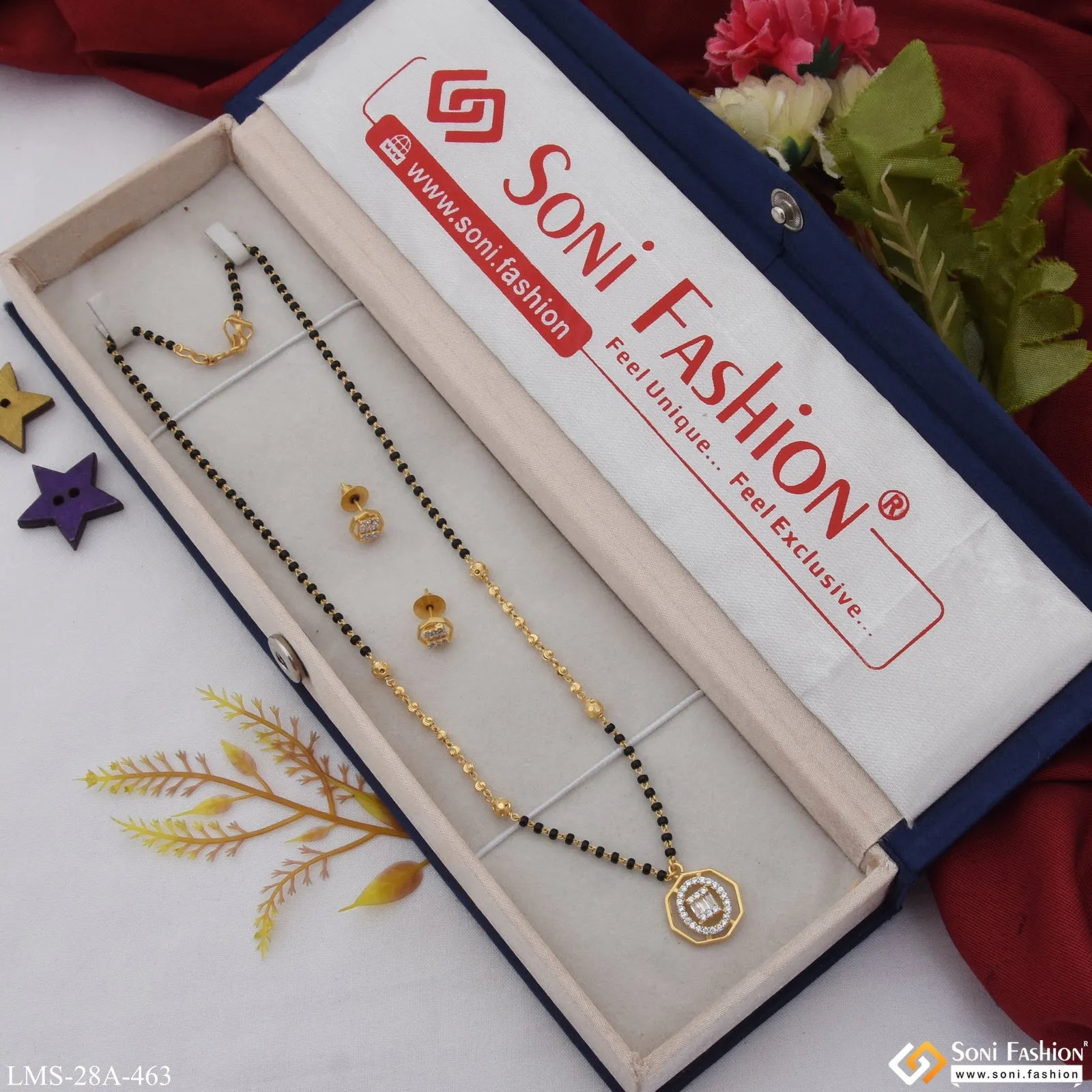 1 Gram Gold Plated Best Quality Gold Plated Mangalsutra Set for Lady - Style A463