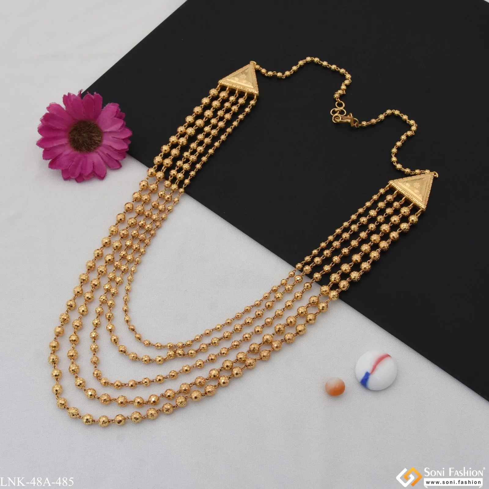 1 Gram Gold Plated Decorative Design Gold Plated Necklace for Ladies - Style A485