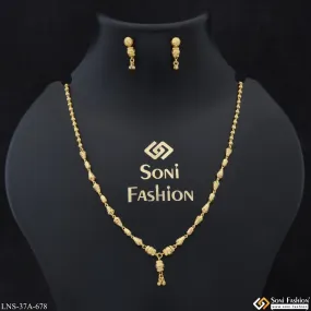 1 Gram Gold Plated Decorative Design Necklace Set for Ladies - Style A678