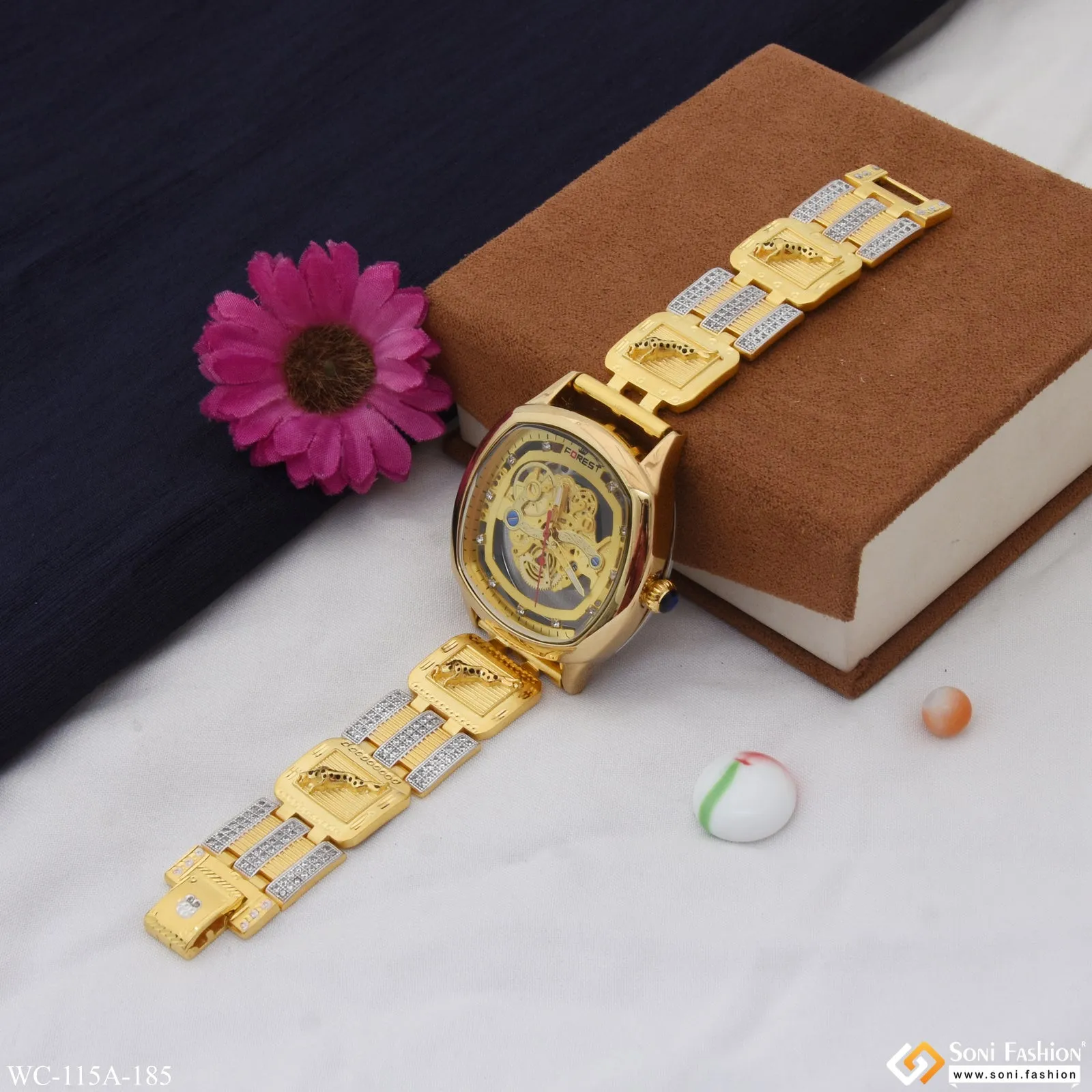 1 Gram Gold Plated Exceptional Design High-Quality Watch for Men - Style A185