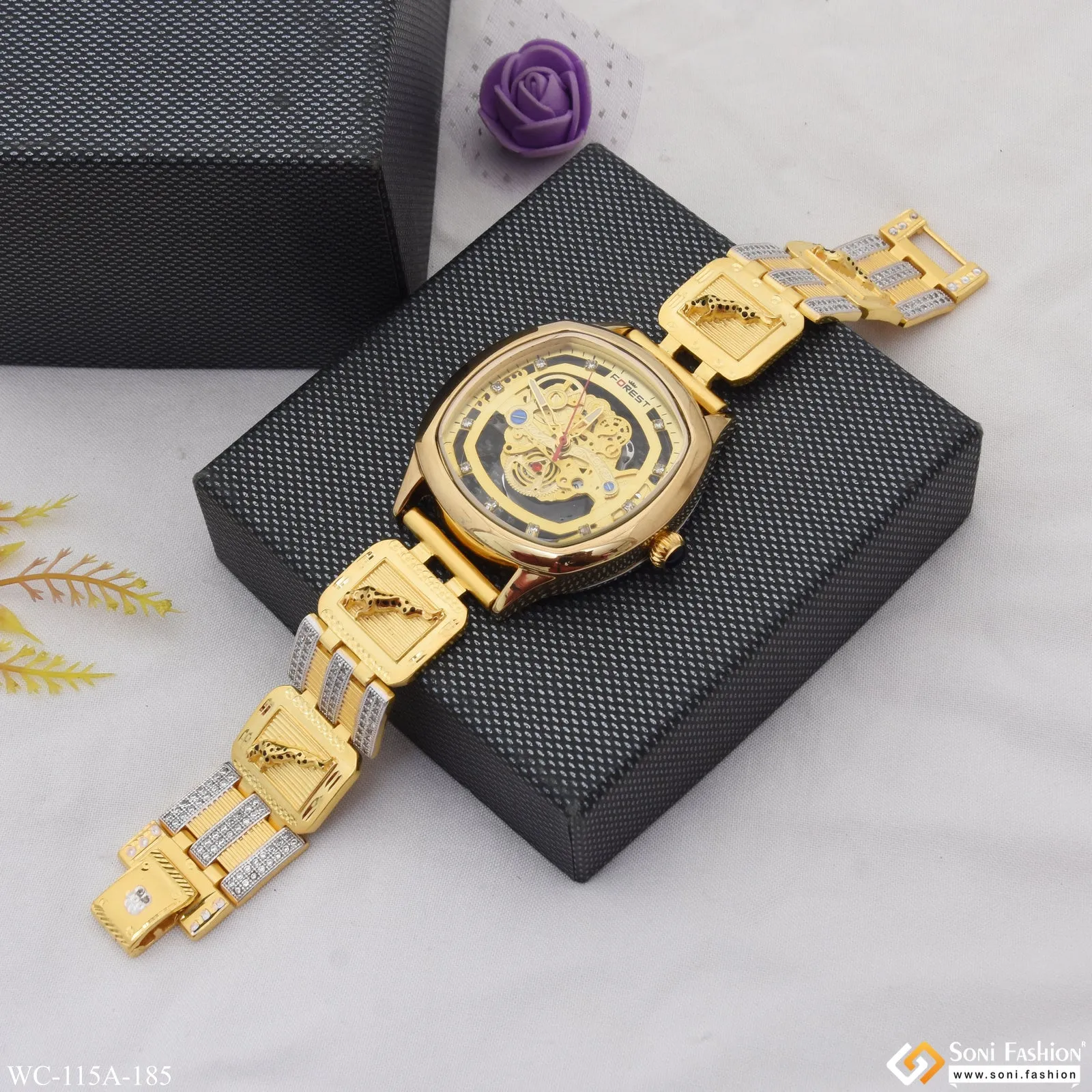 1 Gram Gold Plated Exceptional Design High-Quality Watch for Men - Style A185