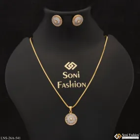 1 Gram Gold Plated Eye-Catching Design Necklace Set for Ladies - Style A541