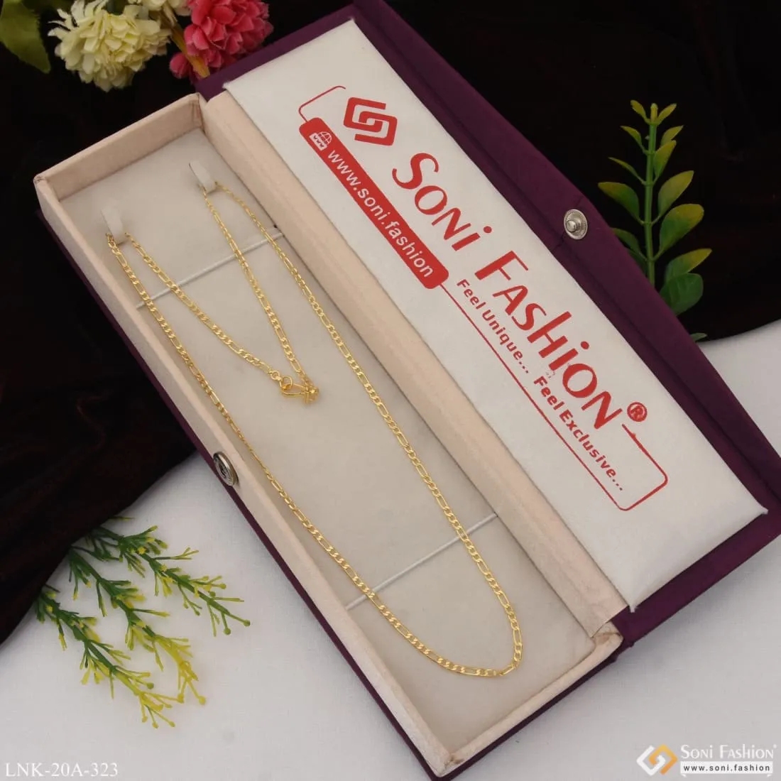 1 Gram Gold Plated Fashion-forward Graceful Design Chain For Ladies - Style A323