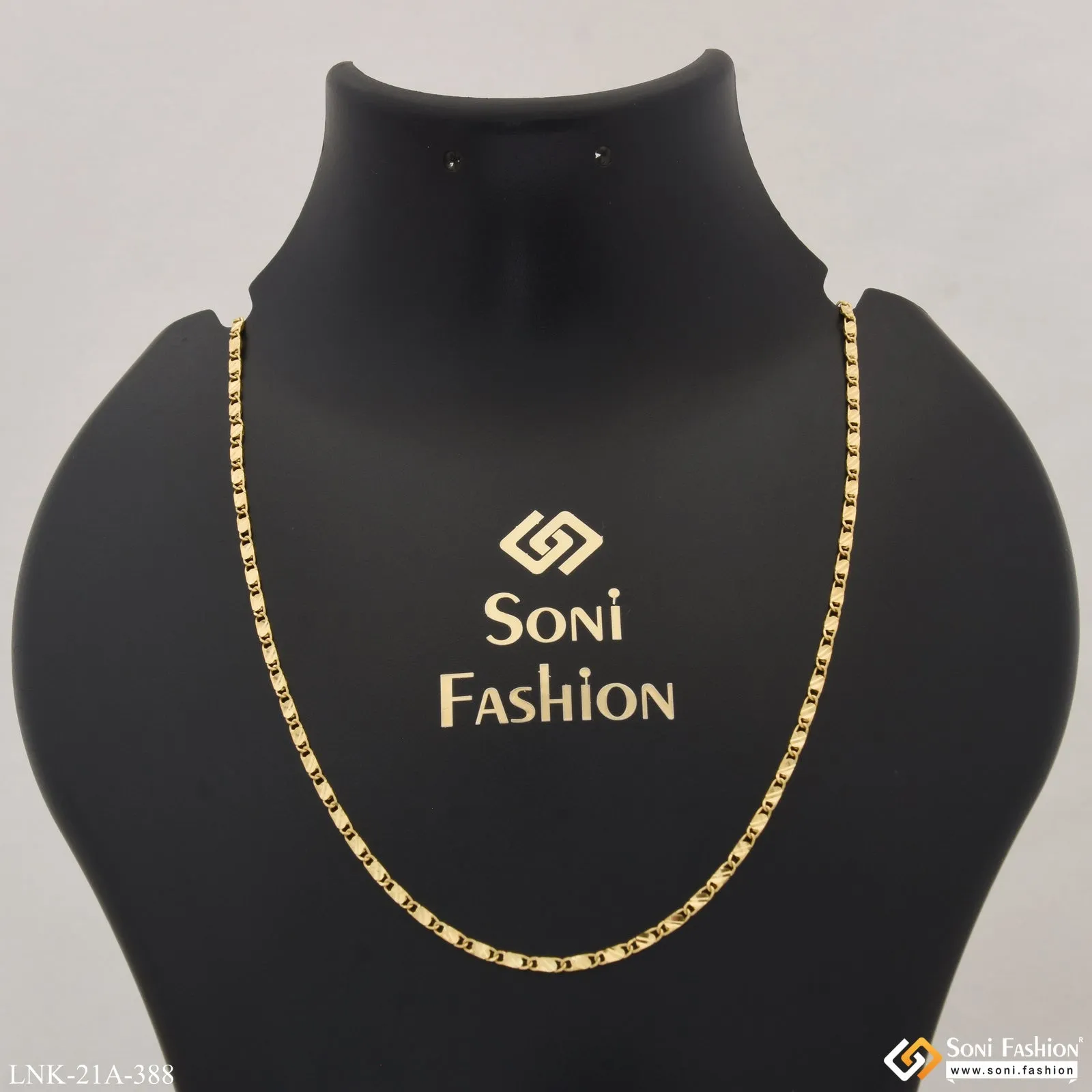 1 Gram Gold Plated Funky Design Stunning Design Chain for Lady - Style A388