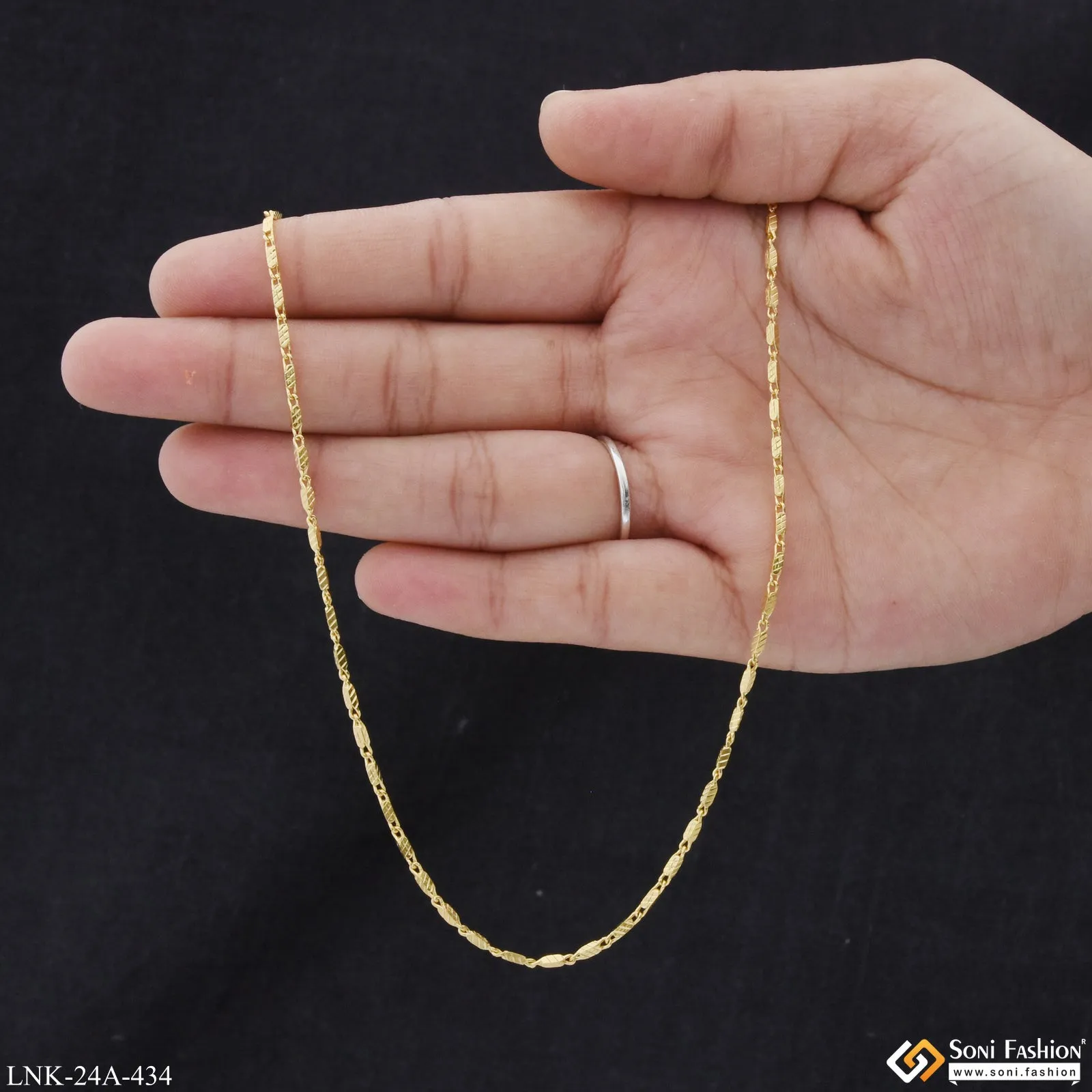 1 Gram Gold Plated Glamorous Design Latest Design Chain for Ladies - Style A434