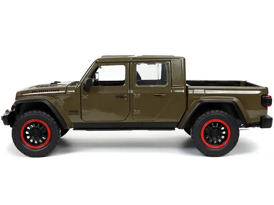 2020 Jeep Gladiator Rubicon Pickup Truck Dark Green Metallic with Extra Wheels "Just Trucks" Series 1/24 Diecast Model Car by Jada