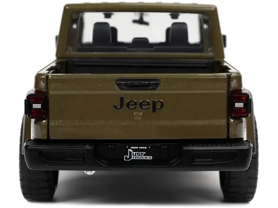 2020 Jeep Gladiator Rubicon Pickup Truck Dark Green Metallic with Extra Wheels "Just Trucks" Series 1/24 Diecast Model Car by Jada