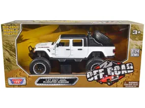 2021 Jeep Gladiator Rubicon Off-Road Pickup Truck White with Black Top "Off Road" Series 1/27 Diecast Model Car by Motormax