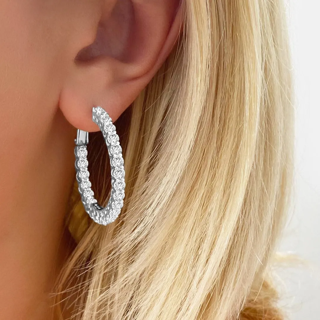 4.5 Carat 1.25 Inch Inside Out Hoops