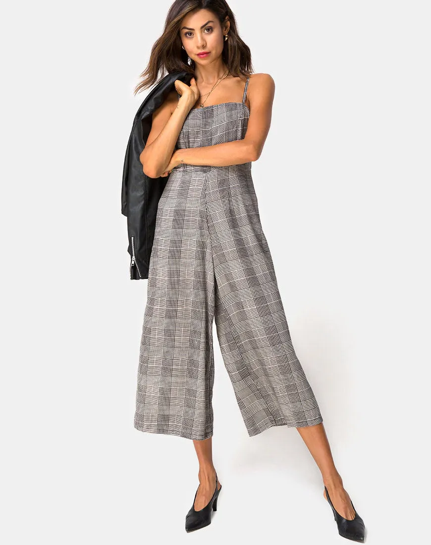 Achem Culotte Jumpsuit in Charles Check Grey