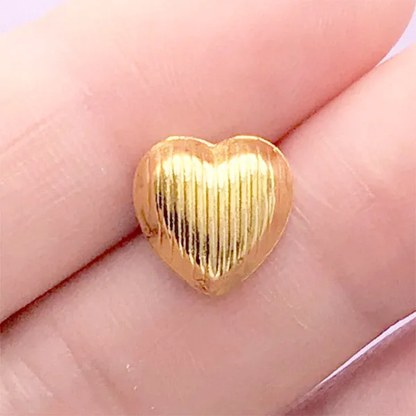 Acrylic Heart Gemstone with Gold Setting | Kawaii Rhinestone | Magical Girl Embellishment (1 piece / Purple / 10mm x 10mm)