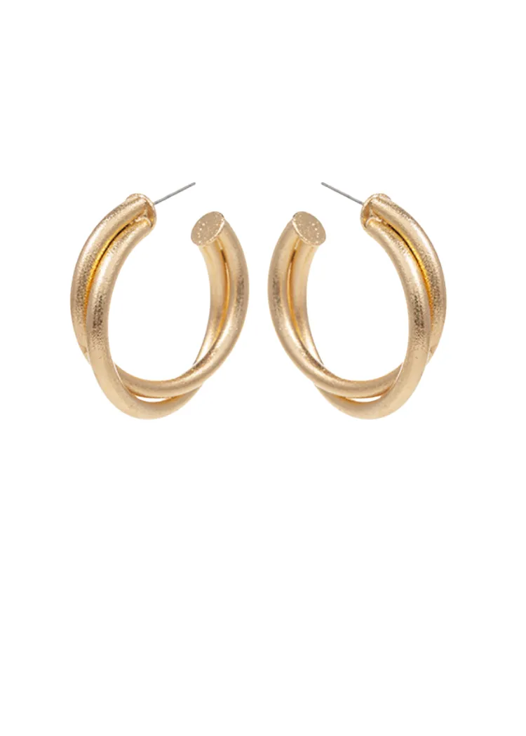 Adina Textured Hoops-Gold