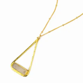 Adira Series: Moonstone Bar in Triangle Pendant Necklace