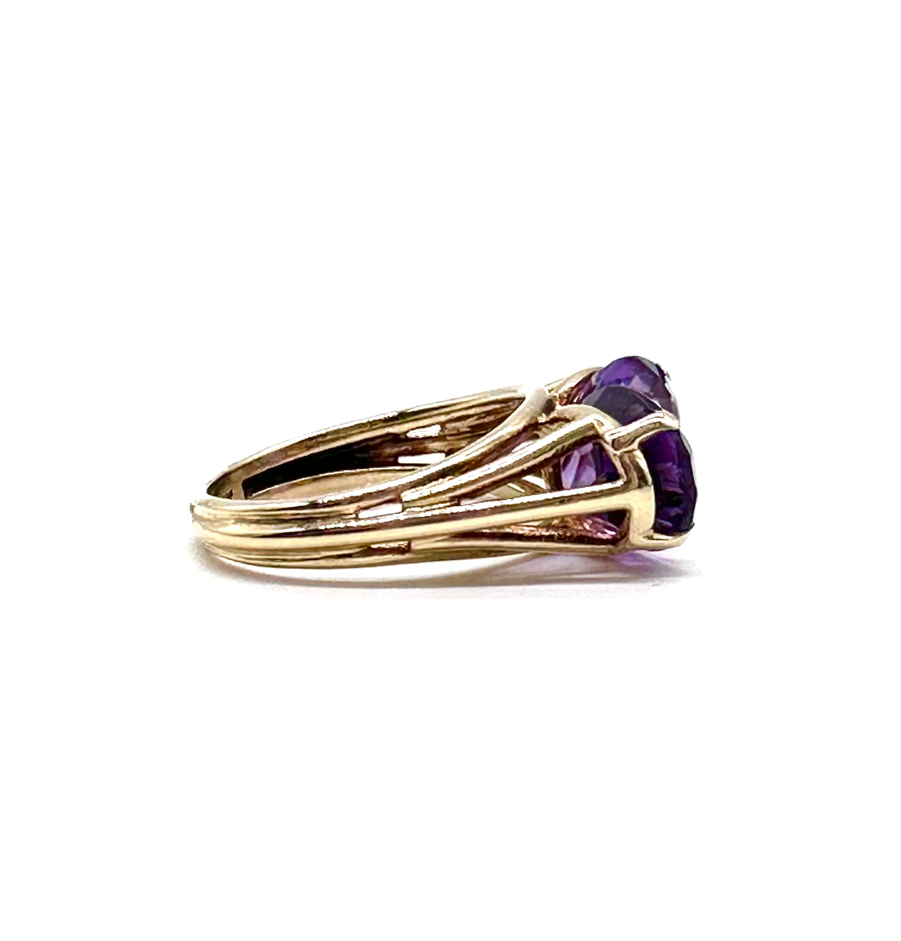 Amethyst and Diamond Bow Ring