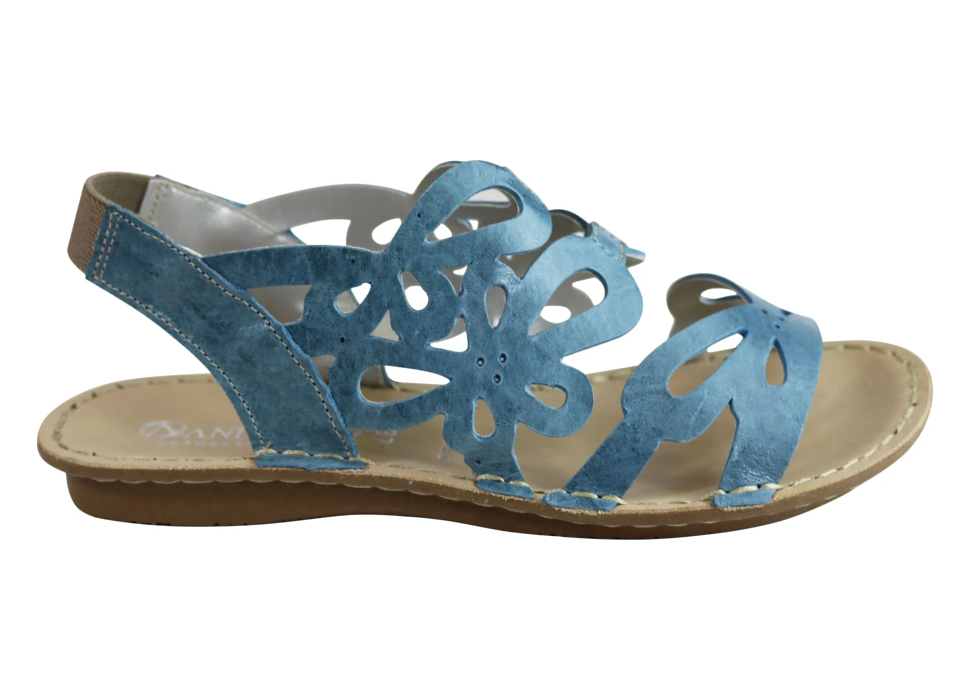 Andacco Desiree Womens Comfortable Flat Leather Sandals Made In Brazil