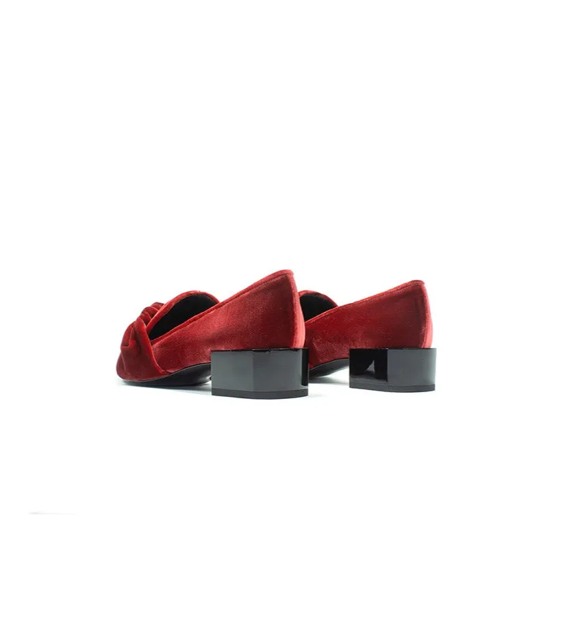 Athene Velvet Classic Slipper | Red