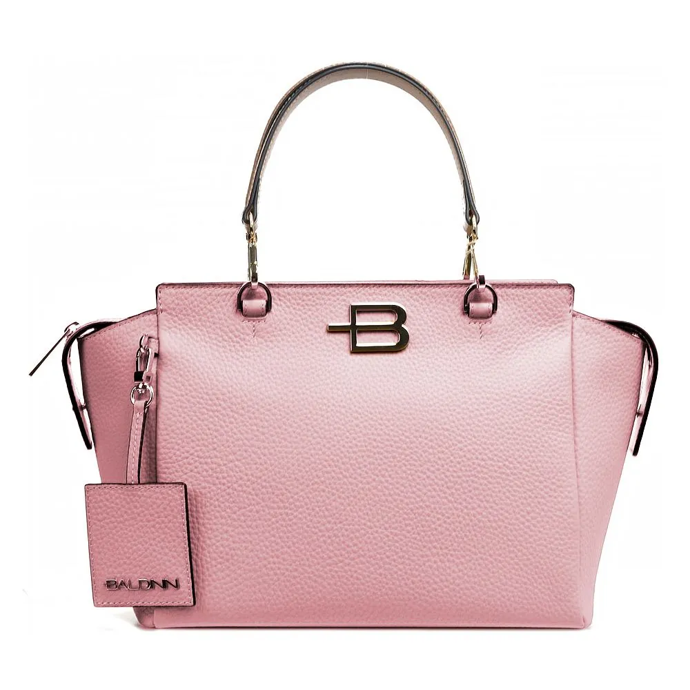 Baldinini Trend Chic Pink Textured Calfskin Women's Handbag