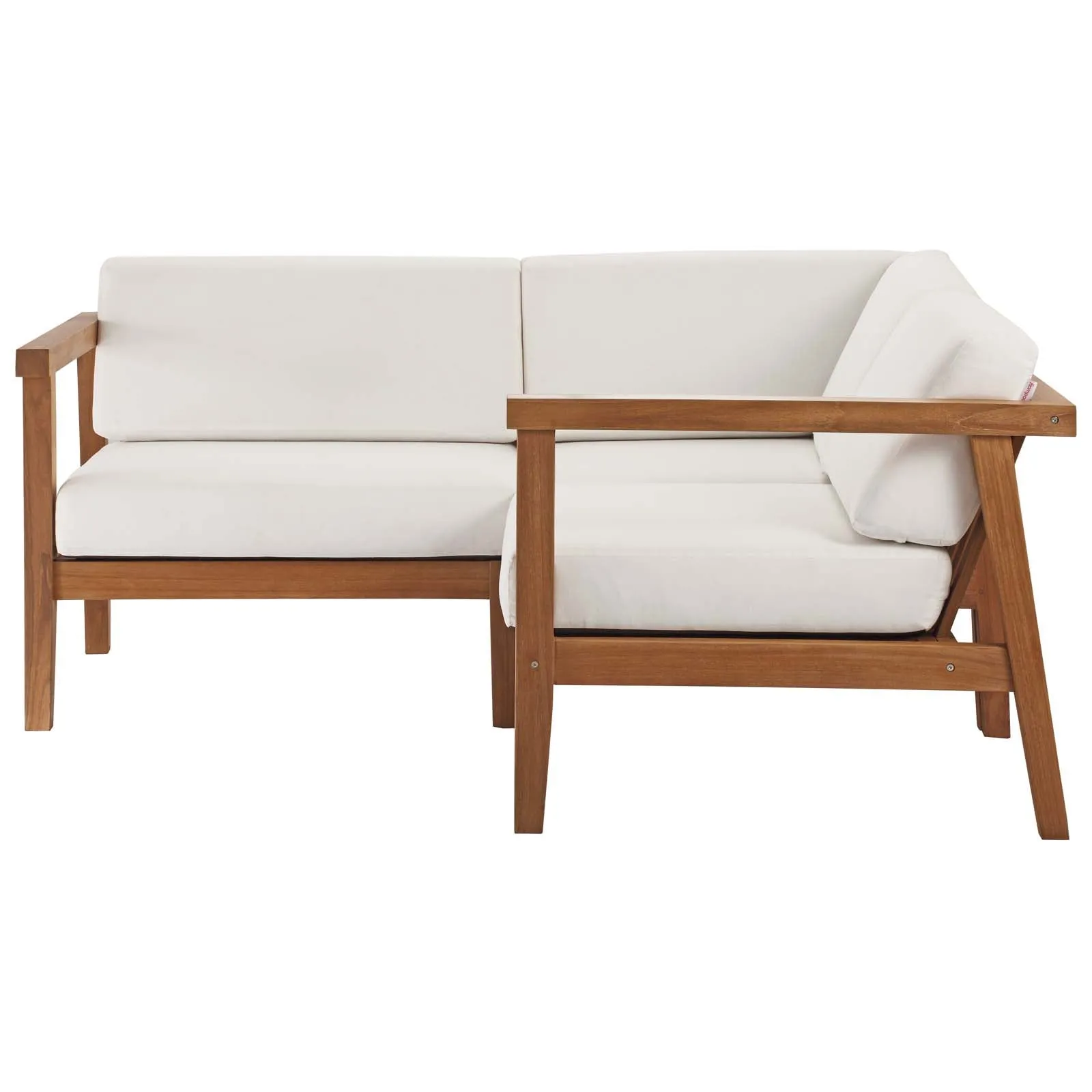 Bayport Outdoor Patio Teak Wood 3-Piece Sectional Sofa Set by Modway