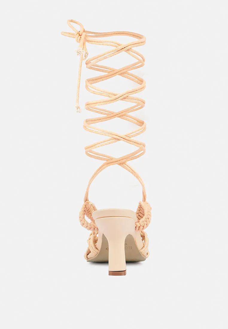 Beroe Braided Handcrafted Lace Up Sandal By Ruw