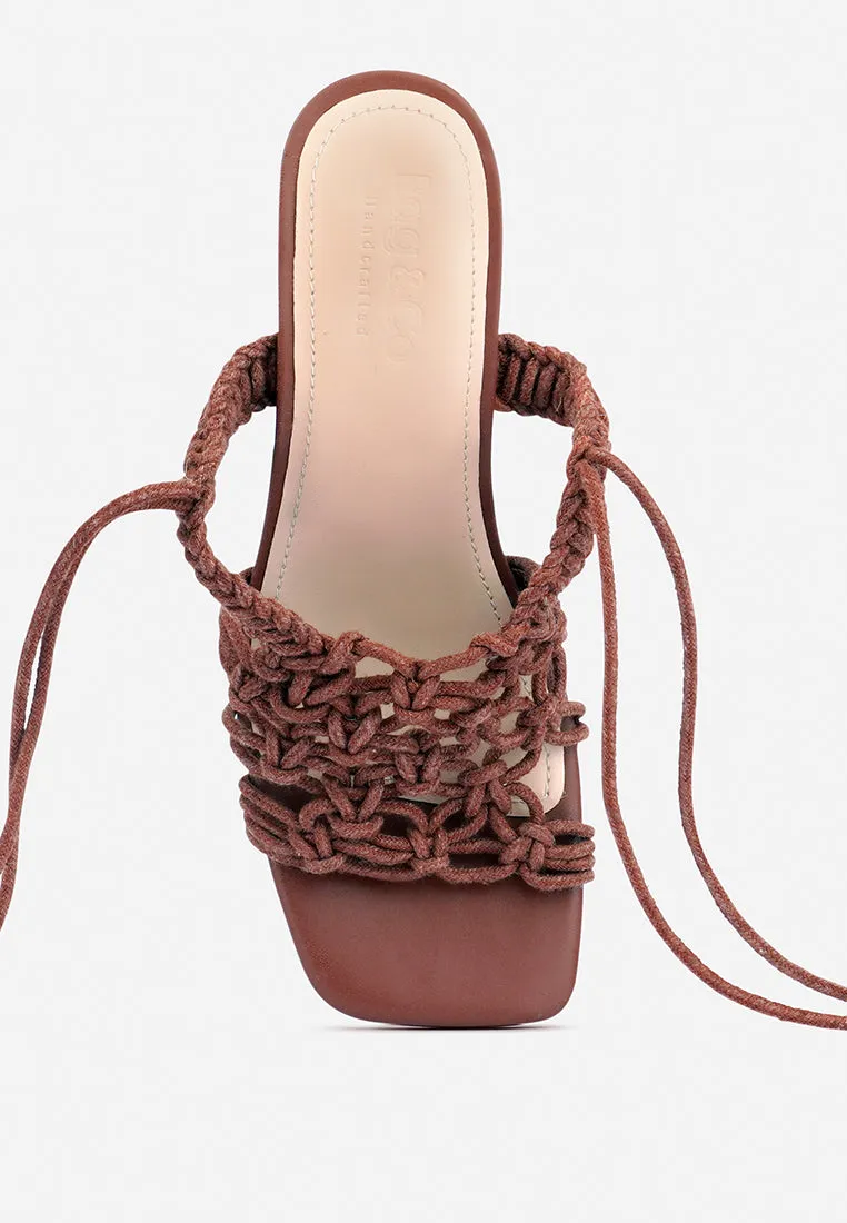 Beroe Braided Handcrafted Lace Up Sandal By Ruw