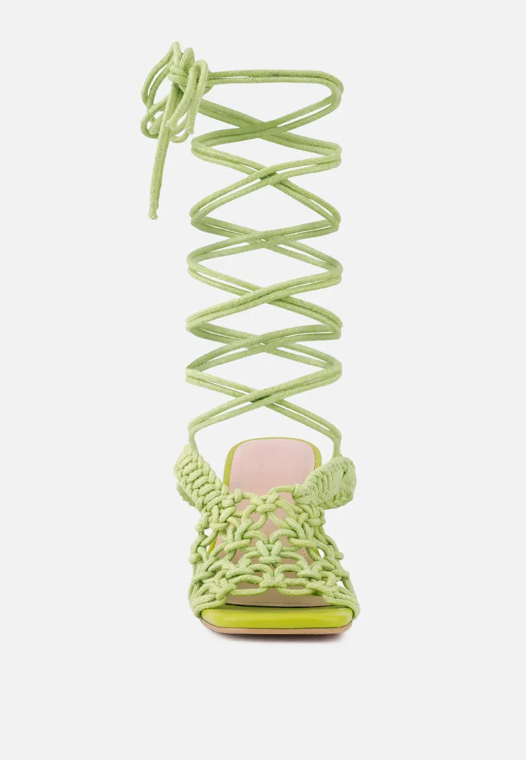 Beroe Braided Handcrafted Lace Up Sandal By Ruw