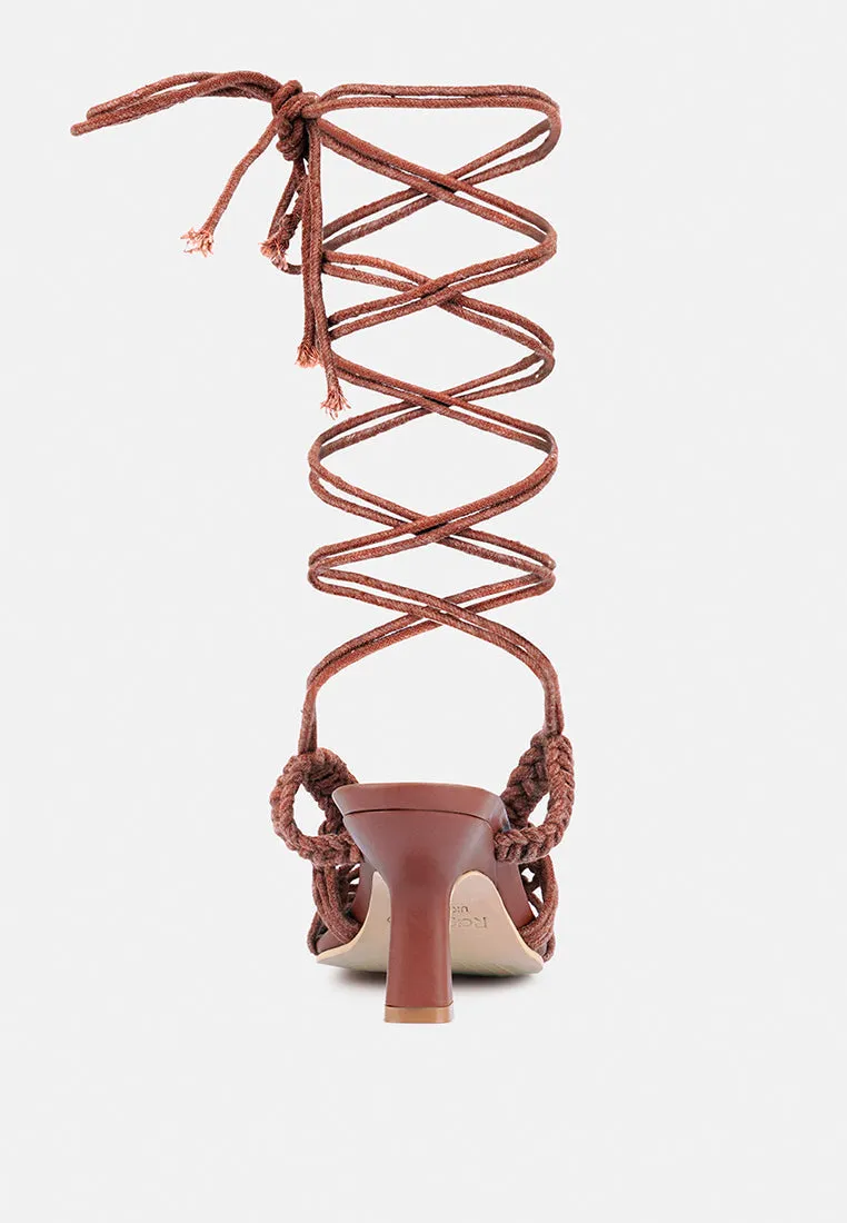 Beroe Braided Handcrafted Lace Up Sandal By Ruw