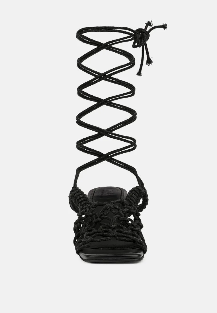 Beroe Braided Handcrafted Lace Up Sandal By Ruw