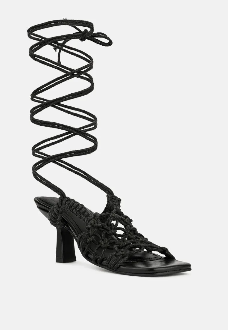 Beroe Braided Handcrafted Lace Up Sandal By Ruw