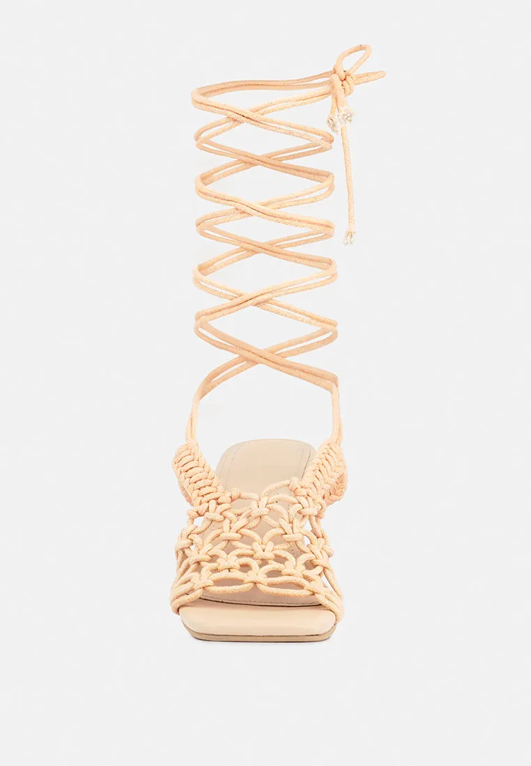 Beroe Braided Handcrafted Lace Up Sandal By Ruw