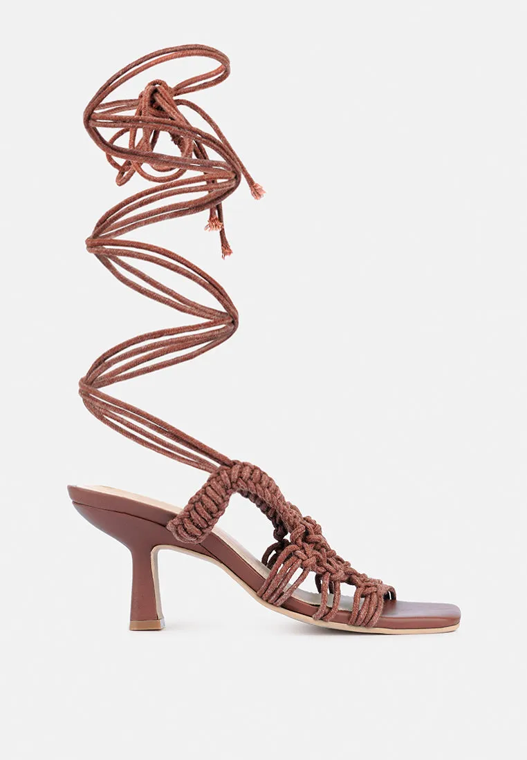 Beroe Braided Handcrafted Lace Up Sandal By Ruw