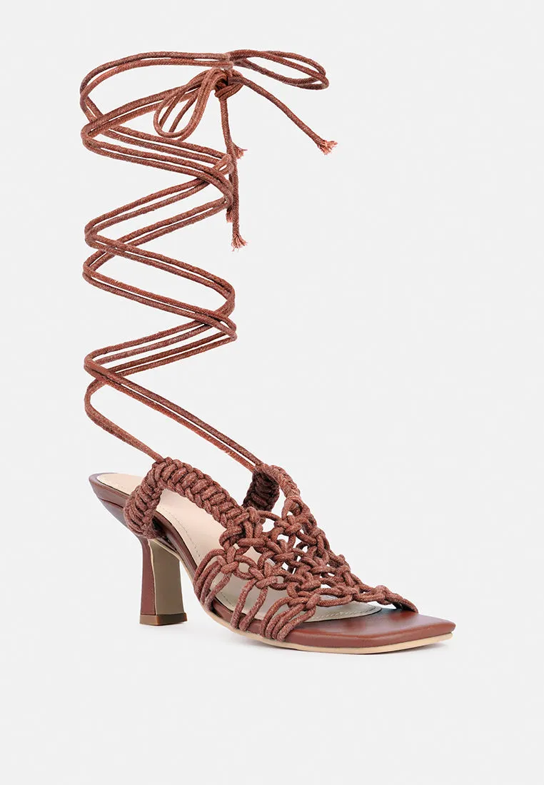 Beroe Braided Handcrafted Lace Up Sandal By Ruw