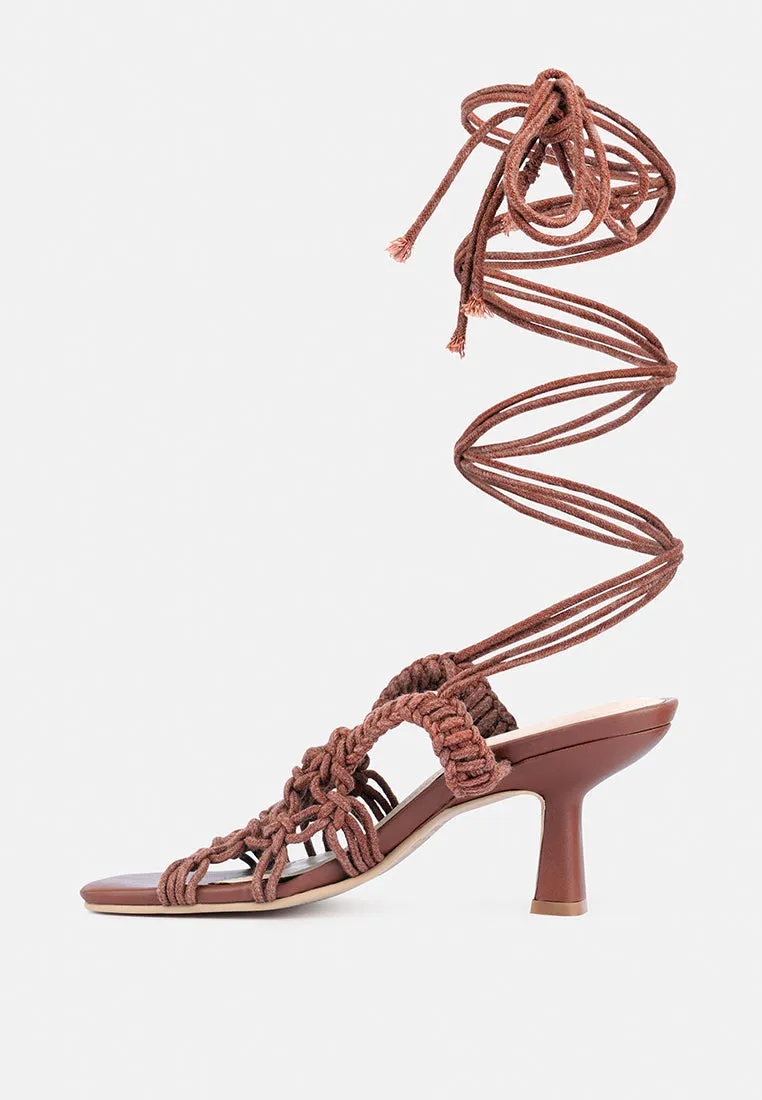 Beroe Braided Handcrafted Lace Up Sandal By Ruw