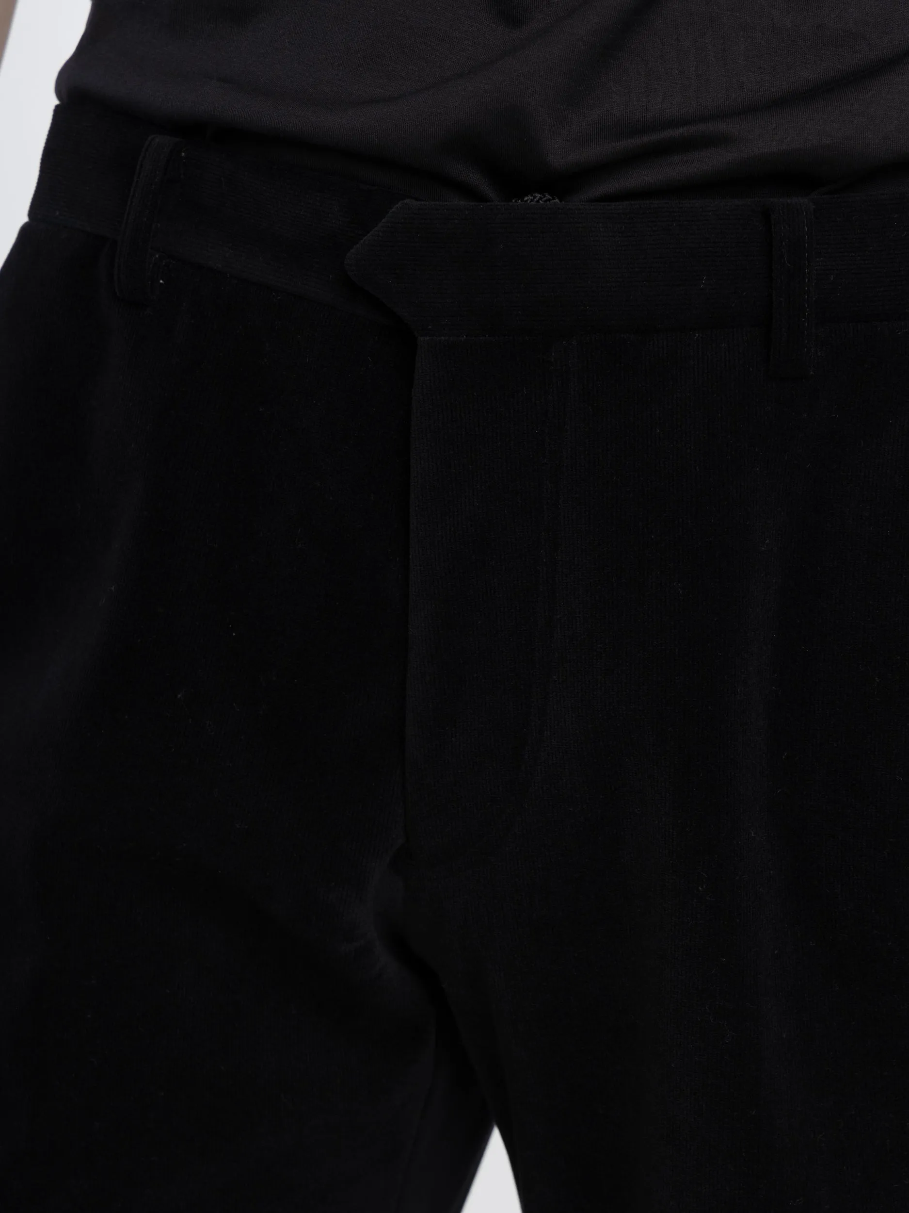 Black Textured Trousers