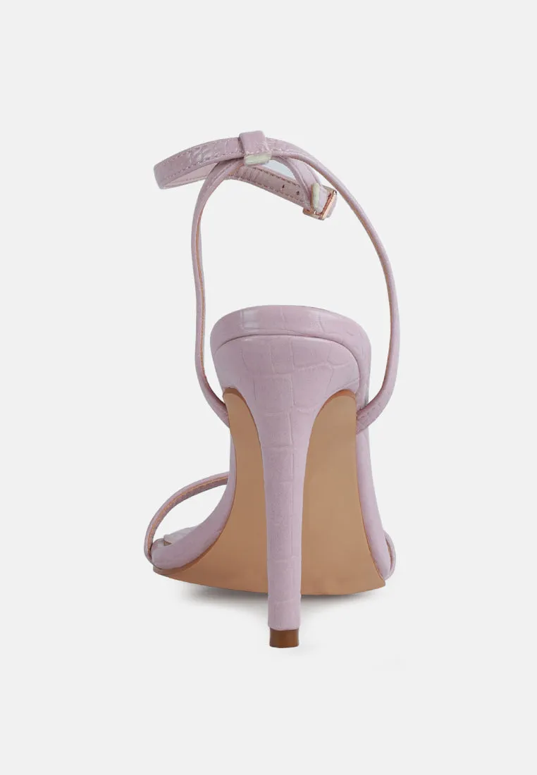 BLONDES Pink Croc High Heeled Sandal