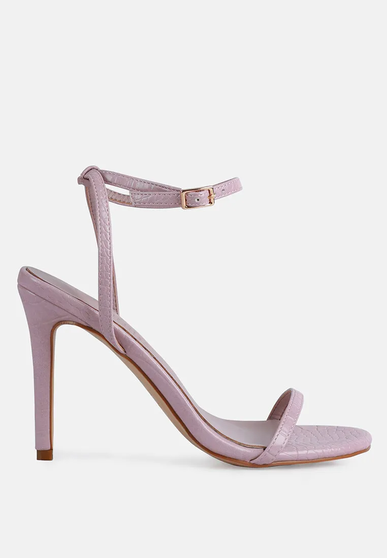 BLONDES Pink Croc High Heeled Sandal