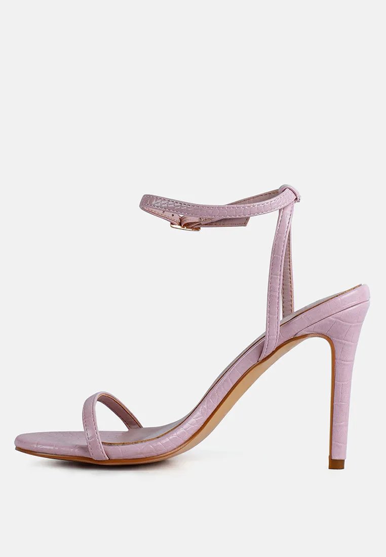 BLONDES Pink Croc High Heeled Sandal