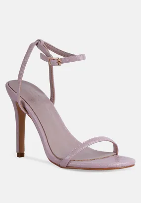 BLONDES Pink Croc High Heeled Sandal