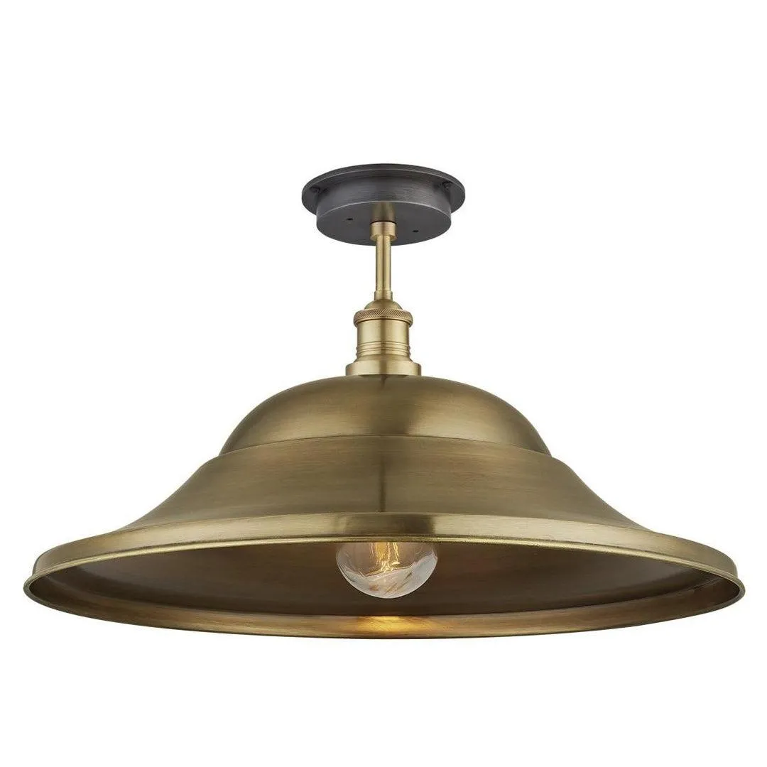 Brass Brooklyn Outdoor & Bathroom Hat Flush Mount - Industville