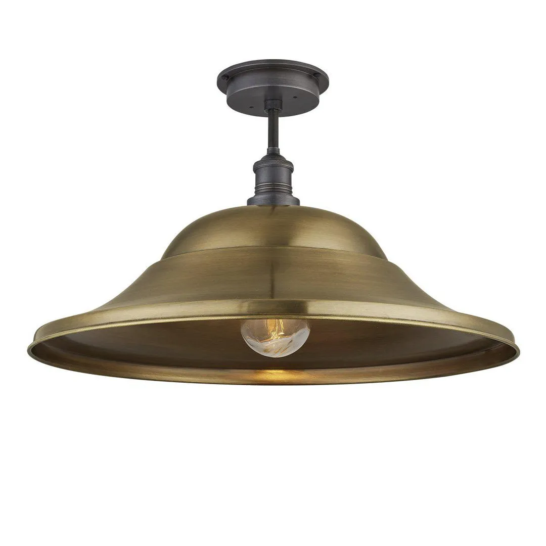 Brass Brooklyn Outdoor & Bathroom Hat Flush Mount - Industville