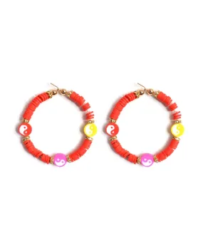 Bright Yin-Yang Hoop Earrings