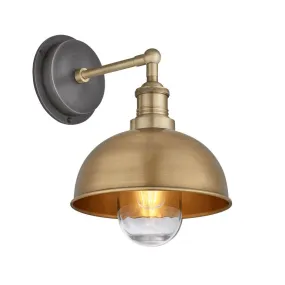 Brooklyn Outdoor & Bathroom 8 inch Dome Wall Light - Brass - Industville