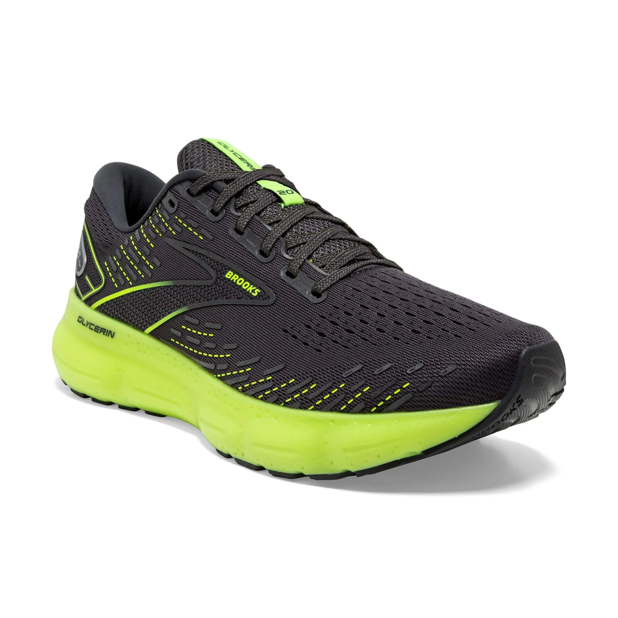 Brooks | Men's Glycerin 20 Running Shoes - Ebony/Nightlife