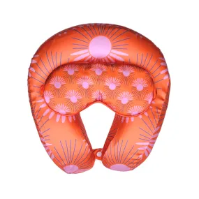 Burning Sun Satin Memory Foam Neck Pillow and Satin Eye Mask Set