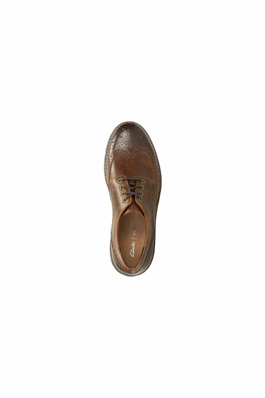 Clarks Batcombe Wing in dark tan leather