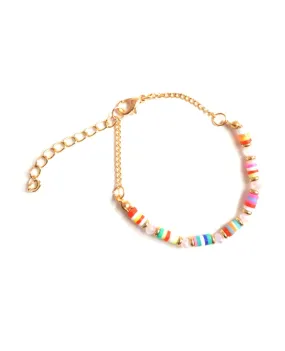 Colorful Flat Beads Bracelet