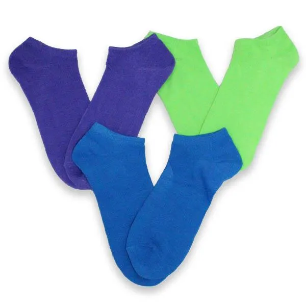 Colorful Neon Low Cut Socks 3 Pack Women's No Show Sock