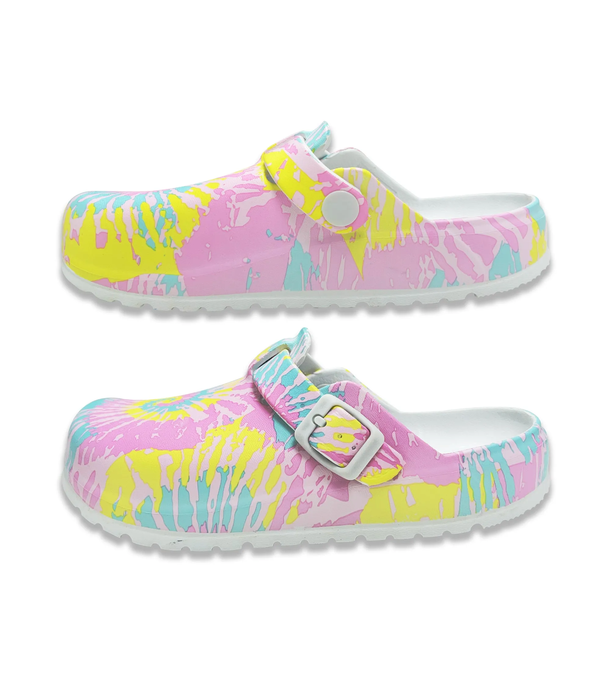 Colorful Spiral Printed Clogs