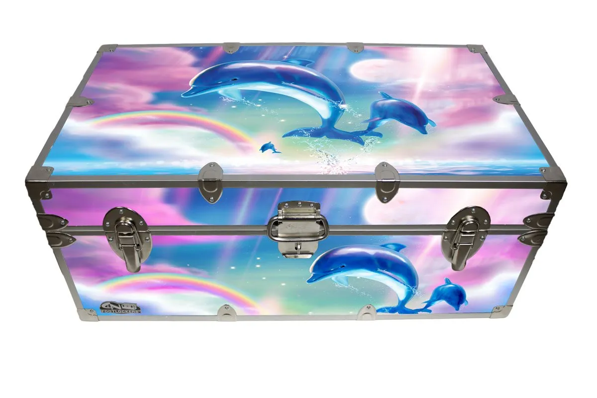 Designer Trunk - Dolphins- 32x18x13.5"