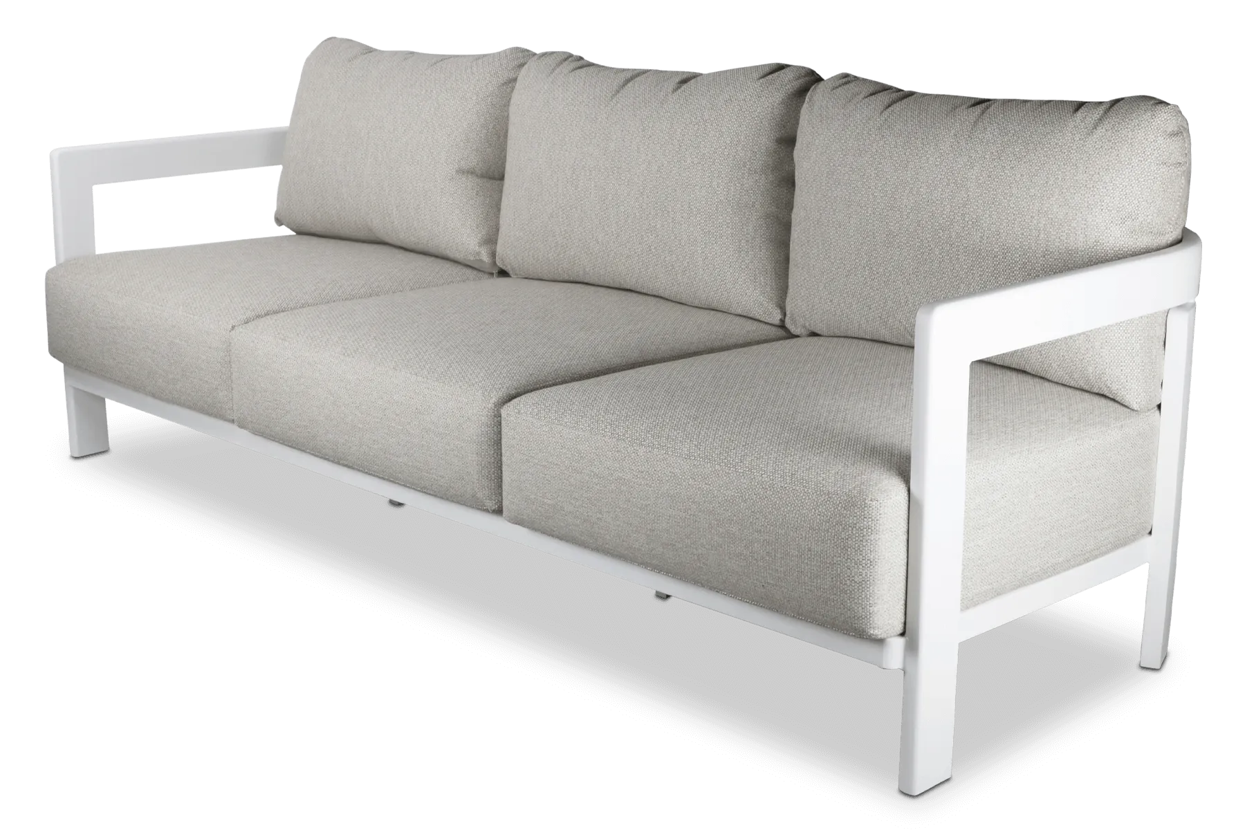 Escape 3 Seater in Arctic White with Latte Check Spun Polyester Cushions