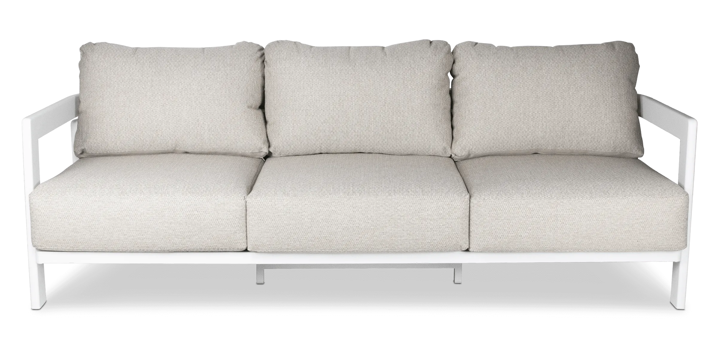 Escape 3 Seater in Arctic White with Latte Check Spun Polyester Cushions